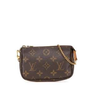 LOUIS VUITTON Authentic Brown Monogram Leather Pouch